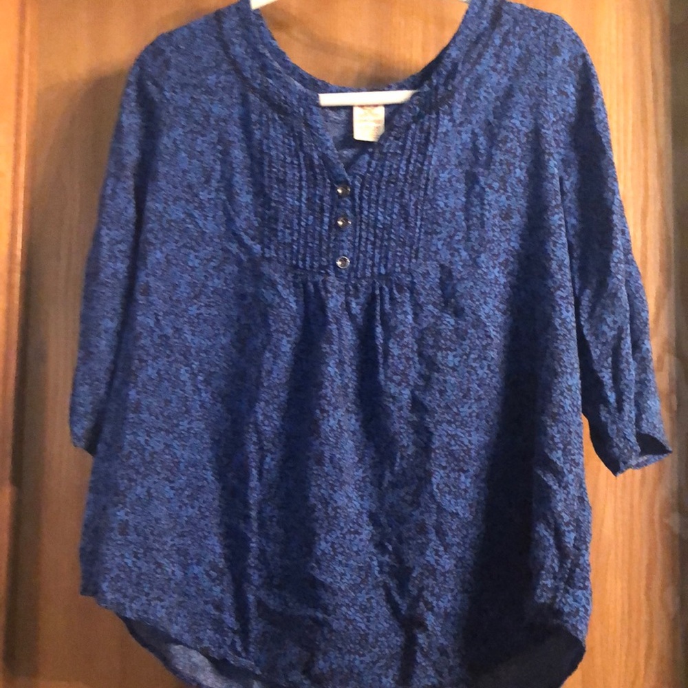 Blue and black blouse